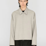 RON Zip Jacket in Soft Marl Beige Ultra-Fine Wool (Machine Washable)
