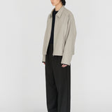RON Zip Jacket in Soft Marl Beige Ultra-Fine Wool (Machine Washable)