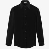 DAVID L/S Shirt in Piano Black Cotton Corduroy
