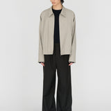 RON Zip Jacket in Soft Marl Beige Ultra-Fine Wool (Machine Washable)