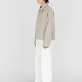 RON Zip Jacket in Soft Marl Beige Ultra-Fine Wool (Machine Washable)