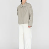 RON Zip Jacket in Soft Marl Beige Ultra-Fine Wool (Machine Washable)