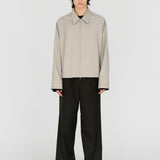 RON Zip Jacket in Soft Marl Beige Ultra-Fine Wool (Machine Washable)