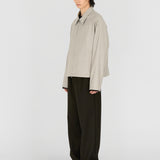 RON Zip Jacket in Soft Marl Beige Ultra-Fine Wool (Machine Washable)