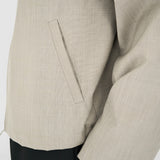 RON Zip Jacket in Soft Marl Beige Ultra-Fine Wool (Machine Washable)