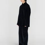 DAVID L/S Shirt in Piano Black Cotton Corduroy