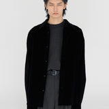 DAVID L/S Shirt in Piano Black Cotton Corduroy