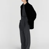 DAVID L/S Shirt in Piano Black Cotton Corduroy