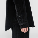 DAVID L/S Shirt in Piano Black Cotton Corduroy