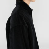 DAVID L/S Shirt in Piano Black Cotton Corduroy
