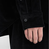 DAVID L/S Shirt in Piano Black Cotton Corduroy