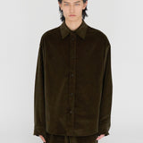 DAVID L/S Shirt in Coffee Cotton Corduroy