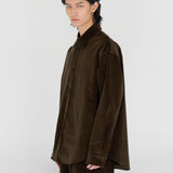 DAVID L/S Shirt in Coffee Cotton Corduroy