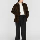 DAVID L/S Shirt in Coffee Cotton Corduroy