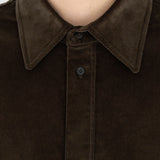 DAVID L/S Shirt in Coffee Cotton Corduroy