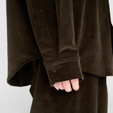 DAVID L/S Shirt in Coffee Cotton Corduroy