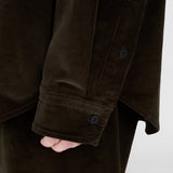 DAVID L/S Shirt in Coffee Cotton Corduroy