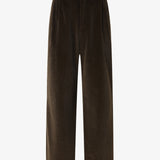 LEON Double Pleated Trouser in Coffee Cotton Corduroy