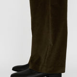 LEON Double Pleated Trouser in Coffee Cotton Corduroy