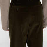 LEON Double Pleated Trouser in Coffee Cotton Corduroy