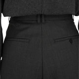 THEO Pleated Trousers in Charcoal Marl Grey Wool (Machine Washable)