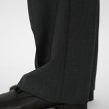 THEO Pleated Trousers in Charcoal Marl Grey Wool (Machine Washable)