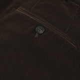 LEON Double Pleated Trouser in Coffee Cotton Corduroy