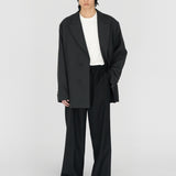PHIL Tailored Oversized Blazer in Charcoal Marl Grey Wool
