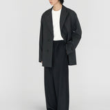 PHIL Tailored Oversized Blazer in Charcoal Marl Grey Wool