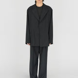 PHIL Tailored Oversized Blazer in Charcoal Marl Grey Wool