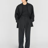 PHIL Tailored Oversized Blazer in Charcoal Marl Grey Wool