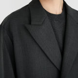 PHIL Tailored Oversized Blazer in Charcoal Marl Grey Wool