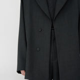 PHIL Tailored Oversized Blazer in Charcoal Marl Grey Wool