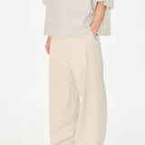 'ELIAS' Wide Trousers in Beige