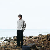 RON Zip Jacket in Soft Marl Beige Ultra-Fine Wool (Machine Washable)