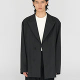PHIL Tailored Oversized Blazer in Charcoal Marl Grey Wool