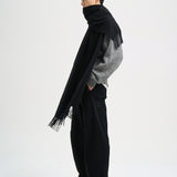 SETH Rolled Hem Sweater in Grey Melange