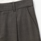 DEEP PLEATED TROUSERS in taupe melange