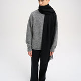 SETH Rolled Hem Sweater in Grey Melange