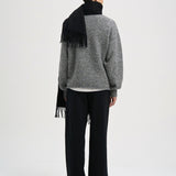 SETH Rolled Hem Sweater in Grey Melange