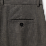 DEEP PLEATED TROUSERS in taupe melange