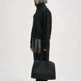 MILES High Neck Cropped Zip Sweater in Black Melange