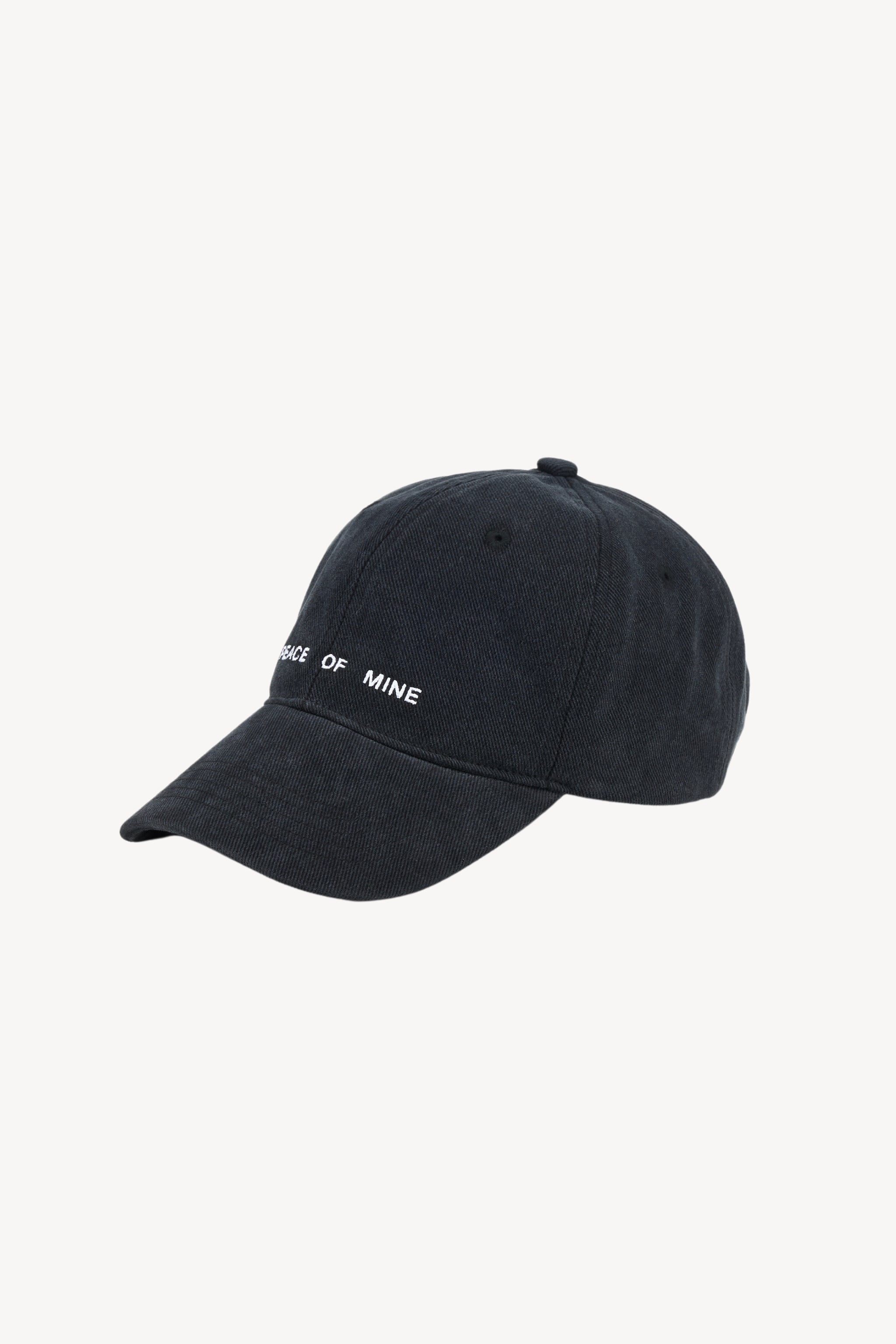 Denim Logo Cap in Vintage Black – PEACE OF MINE Denim Logo Cap in Vintage Black – PEACE OF MINE