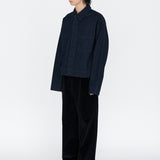 EDGAR Magnetic Closure Crop Denim Jacket in Dark Indigo Turkish Denim