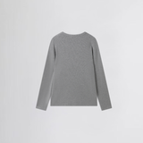 RIBBED L/S HENLEY in grey marl