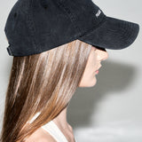 Denim Logo Cap in Vintage Black