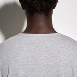 RIBBED L/S HENLEY in grey marl