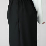 ELIJAH Elastic Waist Relaxed Trouser in Black Wool (Machine Washable)