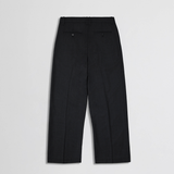 WIDE DOUBLE PLEATED TROUSERS in charcoal melange