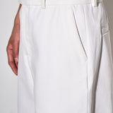 TAILORED HEAVY COTTON TWILL TROUSERS in bone white